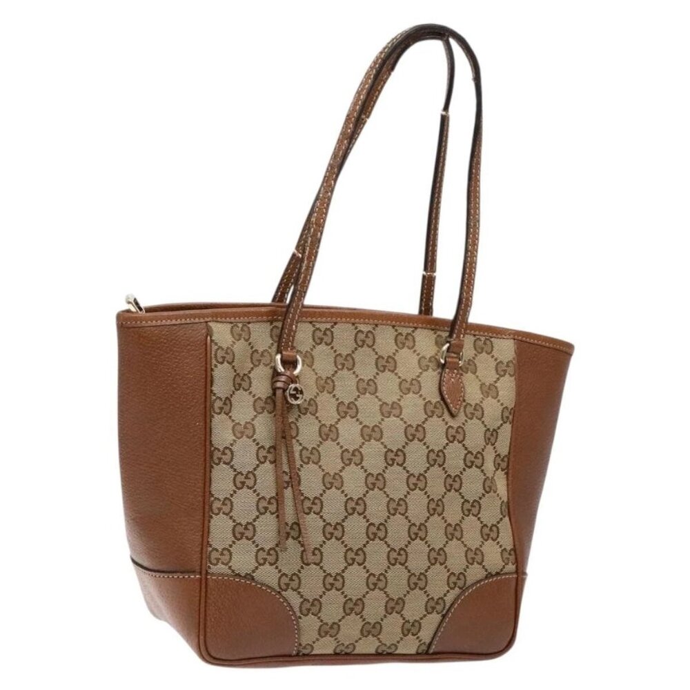 GUCCI GG Canvas Hand Bag Beige Gold 353119